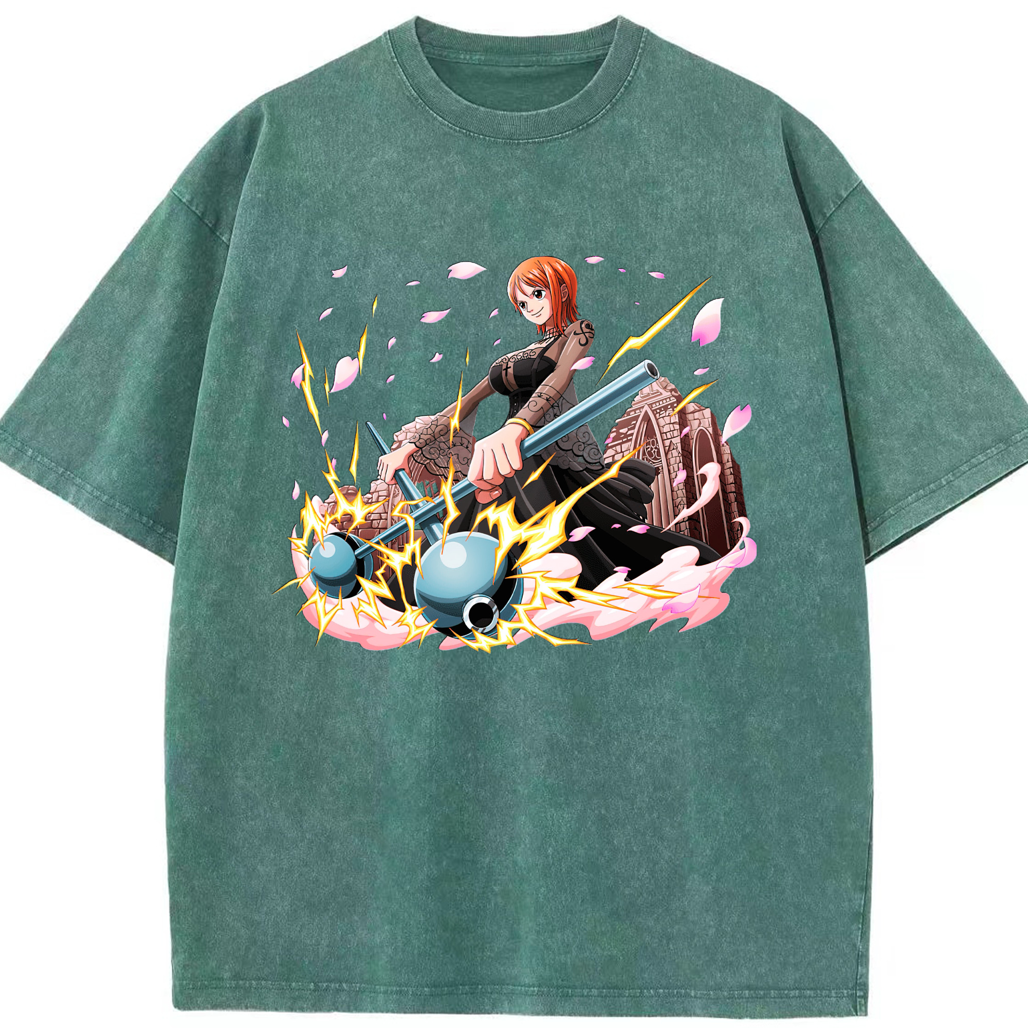 ワンピース ナミ ONE PIECE Nami 綿100% ヴィンテージ風 半袖Tシャツ（フロントプリント）